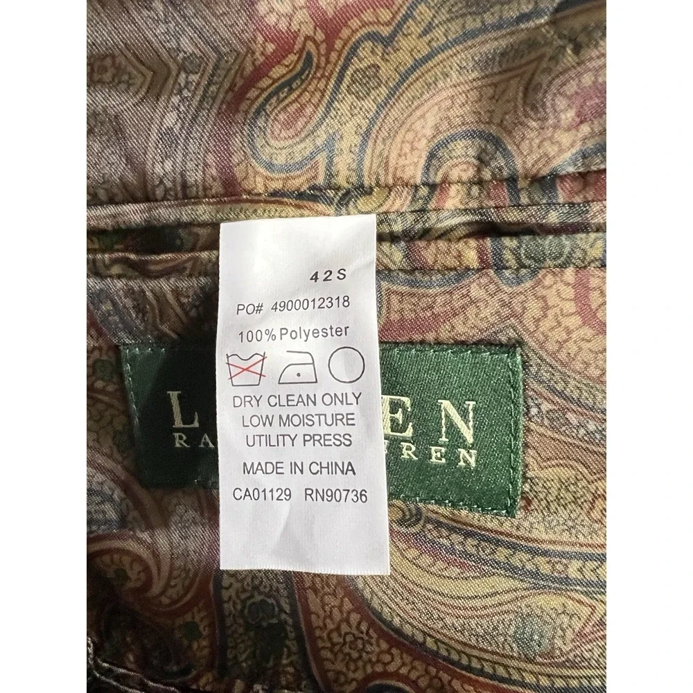 Lauren Ralph Lauren Faux Suede Sport Coat Blazer Men 42S Camel Academia Heritage